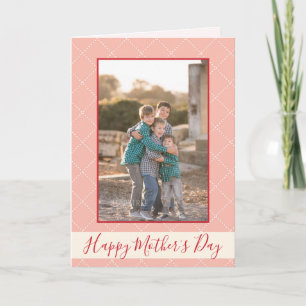Happy Mothers Day  roze ontwerp met foto Kaart