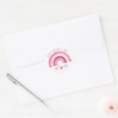 Happy Mothers Day | Roze regenboog Wij houden van  Ronde Sticker (Envelop)