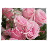 Happy Mothers Day Roze Rose Bloemen Gift-Bag Large Cadeautasje (Achterkant)
