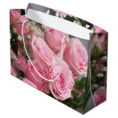 Happy Mothers Day Roze Rose Bloemen Gift-Bag Large Cadeautasje (Achterkant Gekanteld)