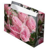 Happy Mothers Day Roze Rose Bloemen Gift-Bag Large Cadeautasje (Voorkant Gekanteld)