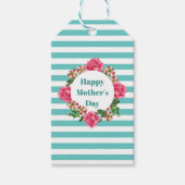 Happy Mothers Day Roze Rose Red White Petunia Cadeaulabel (Voorkant)