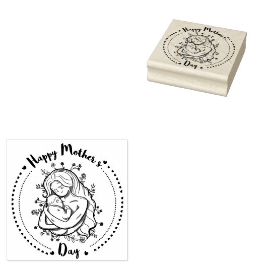 Happy Mothers Day Rubber Stamp Rubberstempel (Gestempeld)