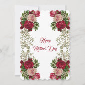 Happy Mothers Day Rustic Rozen Floral Greenery Feestdagenkaart (Voorkant)