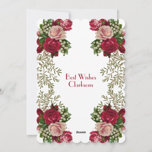 Happy Mothers Day Rustic Rozen Floral Greenery Feestdagenkaart (Achterkant)