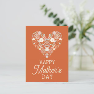 Happy Mothers Day Schattige Floral Heart Sinaasapp Briefkaart