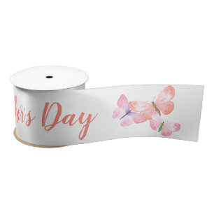 Happy Mothers Day Script  Butterfly Satijnen Lint
