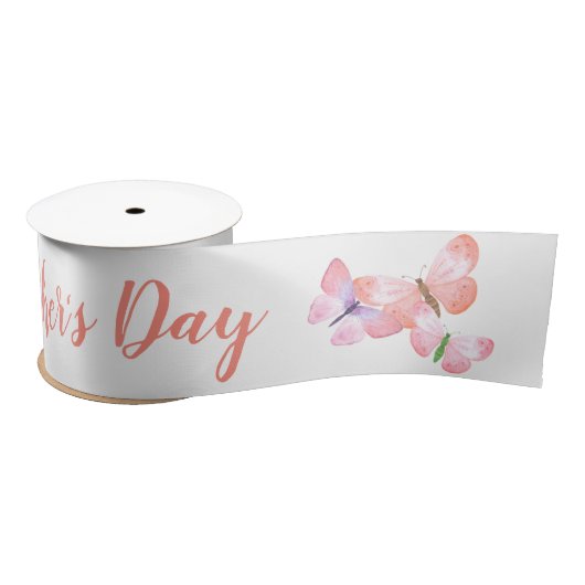 Happy Mothers Day Script  Butterfly Satijnen Lint (Spoel)