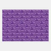 Happy Mothers Day Script Deep Paarse naam van Give Inpakpapier Vel (Voorkant 3)