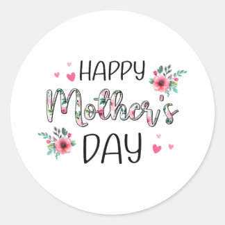 Happy Mothers Day Shirten voor vrouwen, mama Ronde Sticker