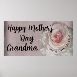 Happy Mothers Day Sign Roos Roze banner Decor Poster