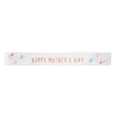 Happy Mothers Day Skinny Font en Paint Spletters Satijnen Lint (Voorkant)
