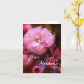 Happy Mothers Day Spring Pink Cherry Blossom Kaart (Gele Bloem)