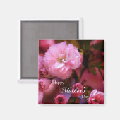 Happy Mothers Day Spring Pink Cherry Blossom Magneet (Voorkant / Achterkant)