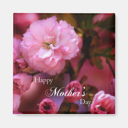 Happy Mothers Day Spring Pink Cherry Blossom Magneet (Voorkant)