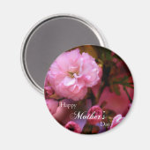 Happy Mothers Day Spring Pink Cherry Blossom Magneet (Voorkant / Achterkant)