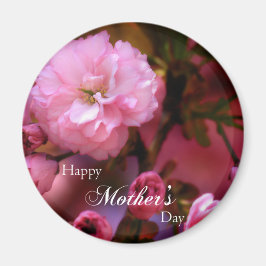 Happy Mothers Day Spring Pink Cherry Blossom Magneet