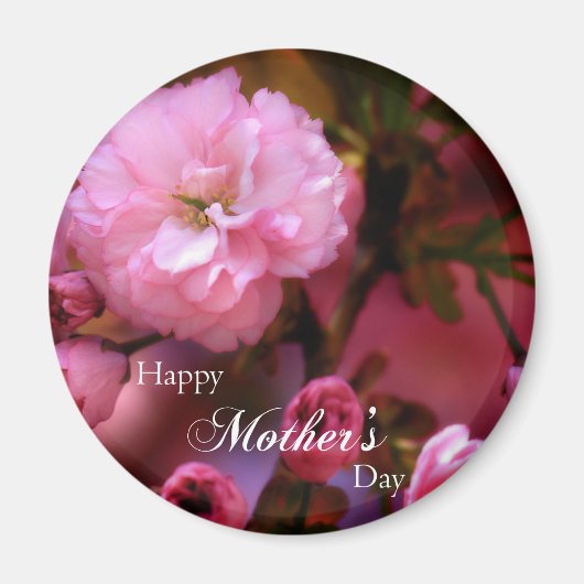Happy Mothers Day Spring Pink Cherry Blossom Magneet (Voorkant)