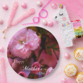 Happy Mothers Day Spring Pink Cherry Blossom Papieren Bordje (Feest)