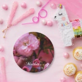 Happy Mothers Day Spring Pink Cherry Blossom Papieren Bordje (Feest)