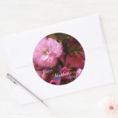 Happy Mothers Day Spring Pink Cherry Blossom Ronde Sticker (Envelop)