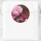 Happy Mothers Day Spring Pink Cherry Blossom Ronde Sticker (Tas)