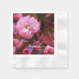 Happy Mothers Day Spring Pink Cherry Blossom Servet