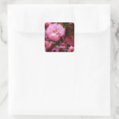 Happy Mothers Day Spring Pink Cherry Blossom Vierkante Sticker (Tas)