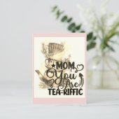 Happy Mothers Day Tea Loving Mom Funny Pun Briefkaart (Staand voorkant)
