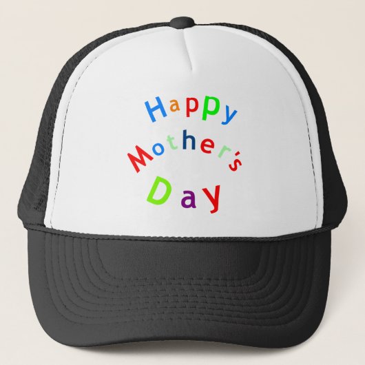 Happy Mothers Day Text Trucker Pet (Voorkant)