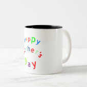 Happy Mothers Day Text Two-Tone Coffee Mok (Voorkant rechts)