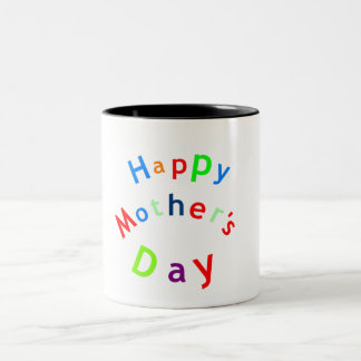 Happy Mothers Day Text Two-Tone Coffee Mok