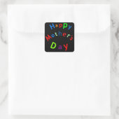 Happy Mothers Day Text Vierkante Sticker (Tas)