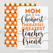 Happy Mother's Day to my best friend Bedankkaart (Voorkant / Achterkant)