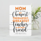 Happy Mother's Day to my best friend Bedankkaart (Staand voorkant)