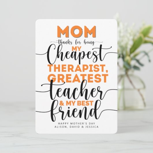 Happy Mother's Day to my best friend Bedankkaart (Staand voorkant)