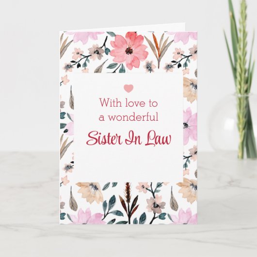 Happy Mothers Day to Sister in Law Waterverf Kaart (Voorkant)
