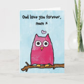 Happy Mothers Day - Uil houdt voor altijd van je Kaart (Voorkant)
