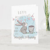 Happy Mothers Day uit Little Snuggle Bunny Blue Feestdagen Kaart (Voorkant)