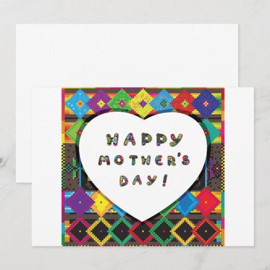 Happy Mothers Day Uitnodigingen (Voorkant / Achterkant)