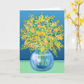 Happy Mothers Day vase of bloemen Kaart (Gele Bloem)