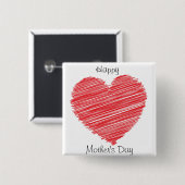 Happy Mothers Day Vierkante Button 5,1 Cm (Voorkant /achterkant)