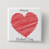 Happy Mothers Day Vierkante Button 5,1 Cm (Voorkant)