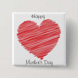 Happy Mothers Day Vierkante Button 5,1 Cm