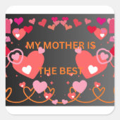 HAPPY MOTHERS DAY  VIERKANTE STICKER (Voorkant)