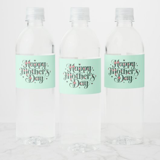 Happy Mothers Day Waterfles Etiket (Flessen)