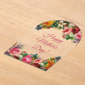 Happy Mothers Day waterverf  Bloemboog Acryl Uitnodigingen (Laagn)