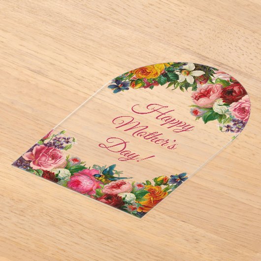 Happy Mothers Day waterverf  Bloemboog Acryl Uitnodigingen (Laagn)