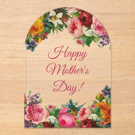 Happy Mothers Day waterverf  Bloemboog Acryl Uitnodigingen