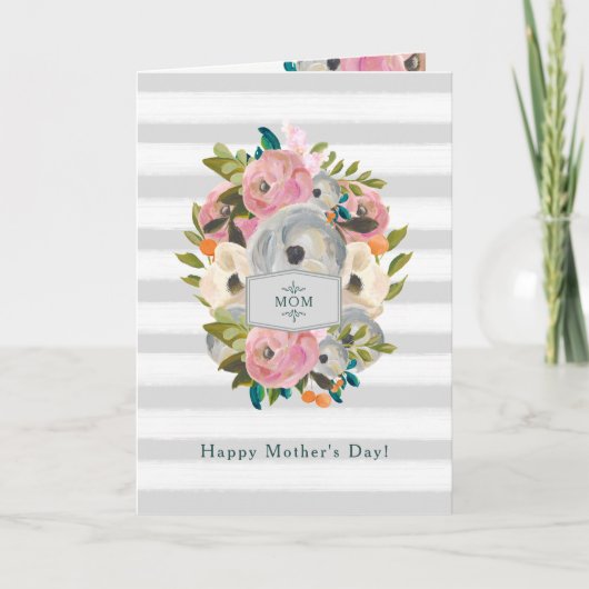Happy Mothers Day | Waterverf bloemen Kaart (Voorkant)